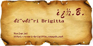 Óvári Brigitta névjegykártya